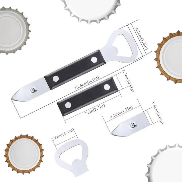 Alt view image 3 of 7 - 2PCS Bottle Opener, Stainless Steel Manual Can Punch Bottle Cap Beer Bottle Openers, Dishwasher Safe