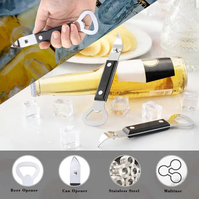 Alt view image 4 of 7 - 2PCS Bottle Opener, Stainless Steel Manual Can Punch Bottle Cap Beer Bottle Openers, Dishwasher Safe