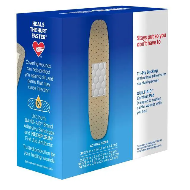 Alt view image 5 of 7 - Brand Tru-Stay Sheer Adhesive Bandages, Dependable Lightweight Protection & Sterile Wound Care for Minor Cuts, Scrapes & Burns, First Aid Kit Essential, Hurt-Free Pad, Assorted Sizes, 80 Ct