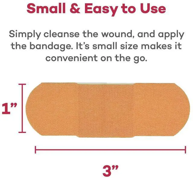 Alt view image 5 of 7 - Fabric Bandages 1x3 in - Sterile Flexible - 200 Count (2 Pack) | Latex Free, Individually Wrapped, Non Stick Pad, For Minor Cuts Scrapes Blisters, First Aid Kits, Tan Color