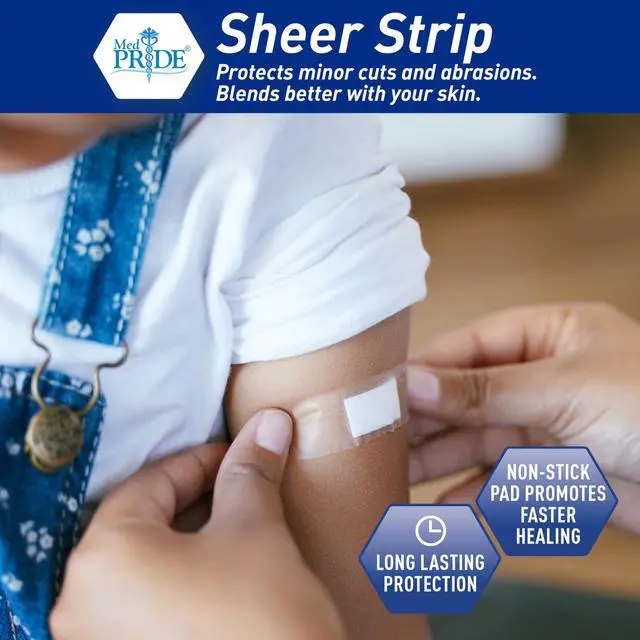 Alt view image 5 of 6 - Sheer Bandages,Latex-Free,Hypoallergenic,Sterile,3/4x3 in,100-Ct