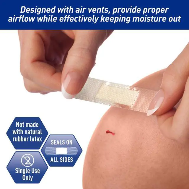 Alt view image 4 of 6 - Sheer Bandages,Latex-Free,Hypoallergenic,Sterile,3/4x3 in,100-Ct