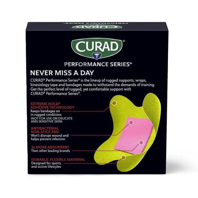 Alt view image 2 of 7 - Performance Series Antibacterial Bandages, Elbows and Knees, 3" x 3", 10 Count