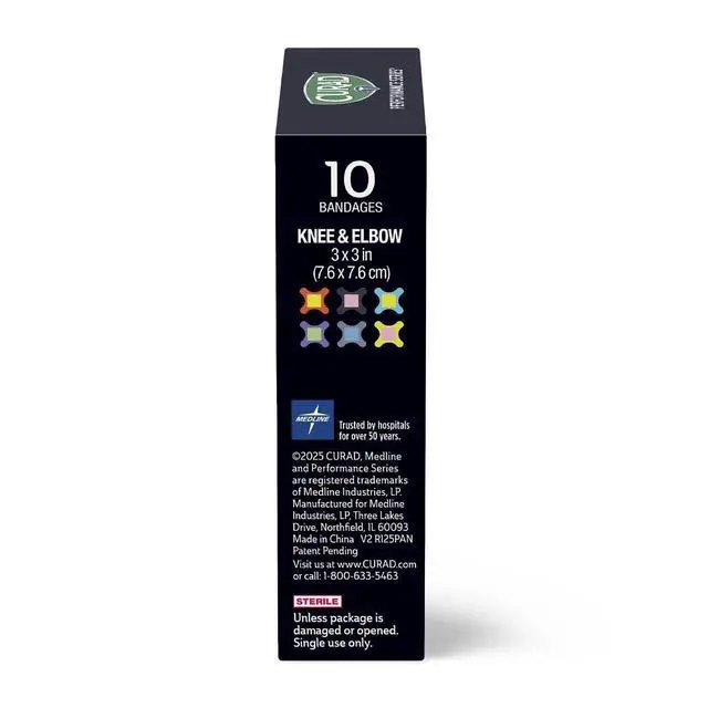 Alt view image 4 of 7 - Performance Series Antibacterial Bandages, Elbows and Knees, 3" x 3", 10 Count