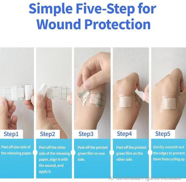 Alt view image 6 of 7 - Waterproof Bandages, Clear Adhesive Bandages for First-Aid, Wound Care, Fingers, Knees and Heels, Stays on Skin in The Bath, Shower or Pool, Assorted Sizes, 50 Count
