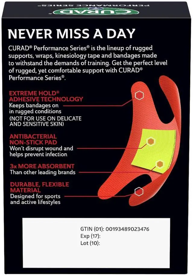 Alt view image 5 of 7 - Performance Series Fingertip and Knuckle Antibacterial Bandages, Extreme Hold Adhesive Technology, Fabric Bandages, 20 Count