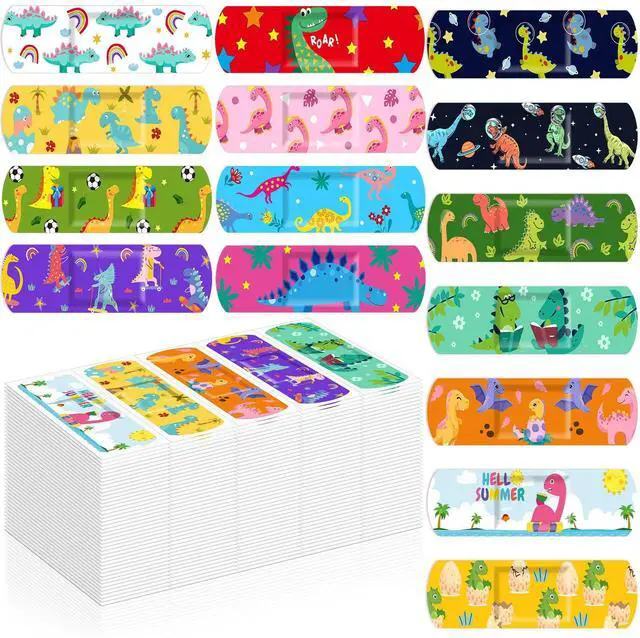 Main image of 75 Pcs Kids Bandages Bulk Dinosaur 15 Styles Fun Back to School Gifts for Children Adhesive Colorful Flexible Cartoon Dinosaur Bandages Variety Pack for Kids Boys Girls Students School