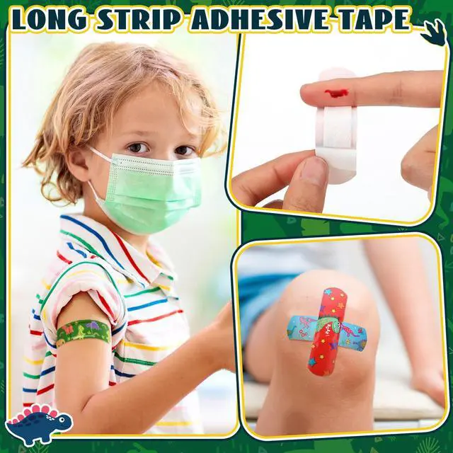 Alt view image 7 of 7 - 75 Pcs Kids Bandages Bulk Dinosaur 15 Styles Fun Back to School Gifts for Children Adhesive Colorful Flexible Cartoon Dinosaur Bandages Variety Pack for Kids Boys Girls Students School