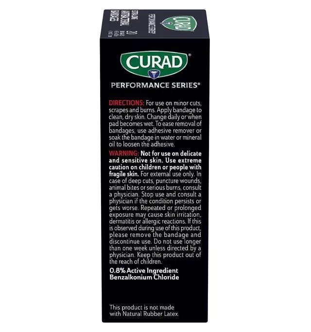 Alt view image 3 of 7 - Performance Series Antibacterial Bandages, Extreme Hold Adhesive Technology, Extra Long Flexible Fabric Bandages for Cuts, Scrapes, & Burns, Assorted Colors, 0.75 x 4.75 inches, 20 Count