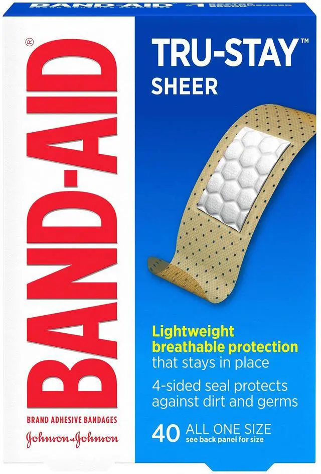 Main image of Brand Tru-Stay Sheer Strips Adhesive Bandages for First Aid and Wound Care, All One Size, 40 ct