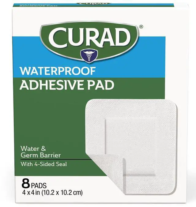 Main image of White Waterproof Adhesive Pads, 4" x 4", Advanced Wound Care, 1 Box, 8 Count