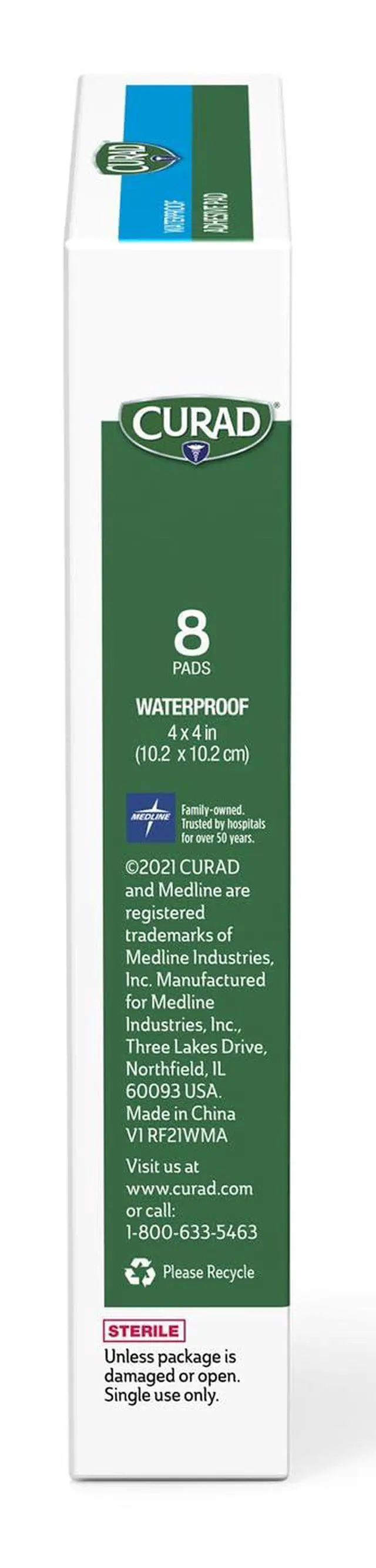 Alt view image 2 of 7 - White Waterproof Adhesive Pads, 4" x 4", Advanced Wound Care, 1 Box, 8 Count