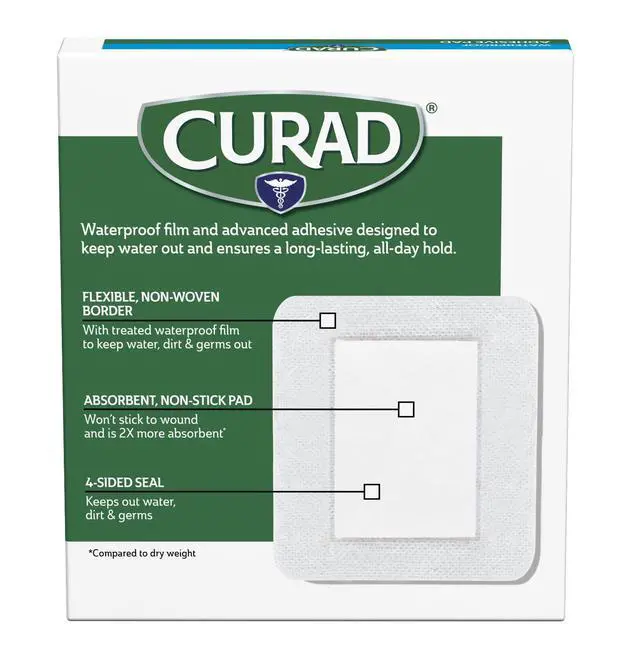 Alt view image 4 of 7 - White Waterproof Adhesive Pads, 4" x 4", Advanced Wound Care, 1 Box, 8 Count