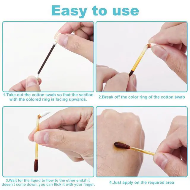 Alt view image 4 of 6 - Disposable Iodine Swab,Medical Iodine Individually Wrapped,Iodine Swabsticks Iodine Cotton Swabs for Outdoor Medical Supplies,Wound Care and First Aid (Pack of 100)