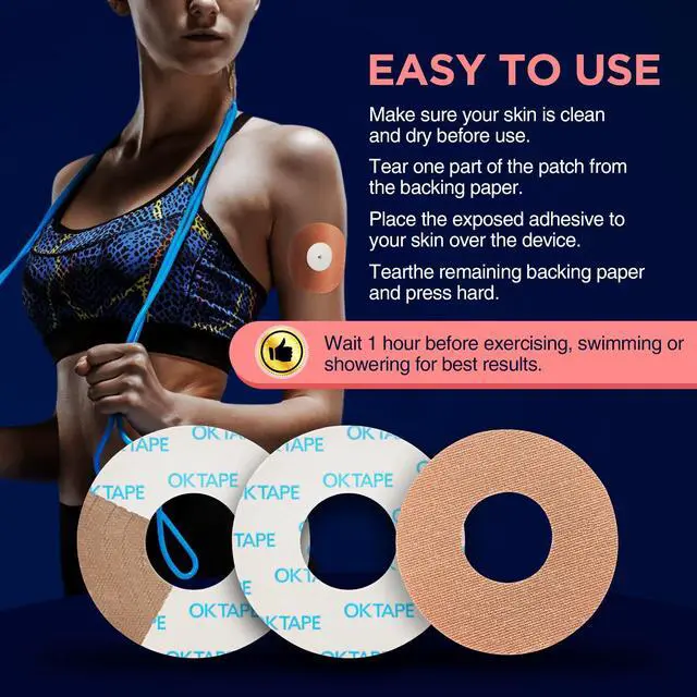 Alt view image 4 of 7 - Adhesive Patches for Freestyle Libre 1/2 - 15 PCS, Waterproof & Sweatproof CGM Sensor Patches, Long Lasting, Beige