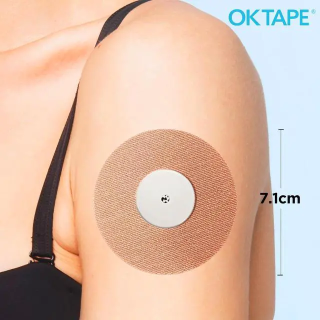 Alt view image 6 of 7 - Adhesive Patches for Freestyle Libre 1/2 - 15 PCS, Waterproof & Sweatproof CGM Sensor Patches, Long Lasting, Beige