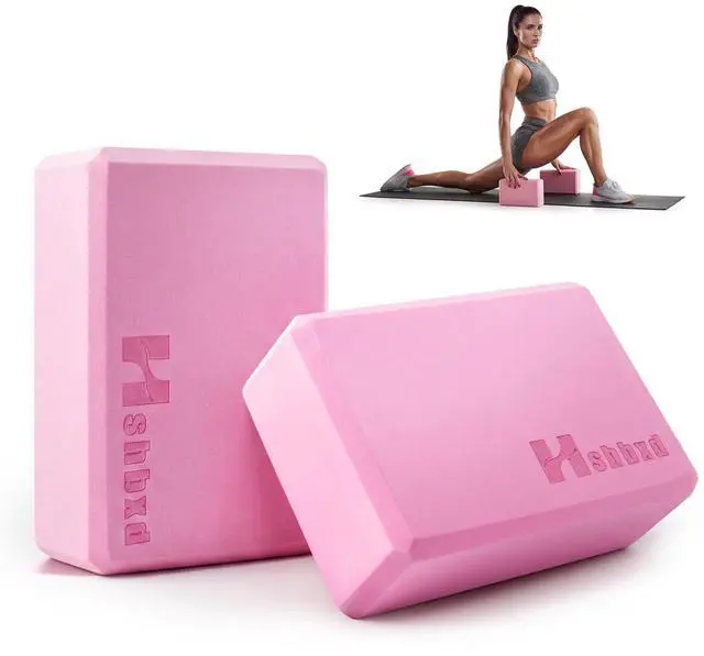 Main image of 2 Pcs Yoga Blocks, Non-Slip Pilates Foam Blocks, Professional Latex-Free Eva Exercise Blocks, Essential Accessories for Yoga, Pilates, and Dance, 9"x6"x3" (Pink)