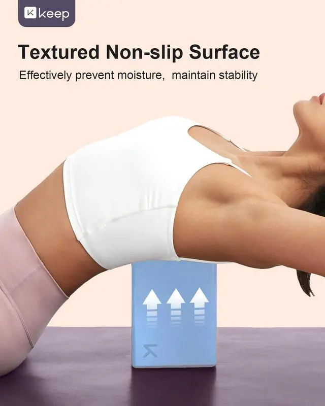 Alt view image 4 of 7 - Yoga Block, High Density EVA Foam Blocks for Yoga, Pilates, Meditation, Aid Balance, Support and Deepen Poses - Non-Slip Lightweight Durable(2-Pack-Light blue)