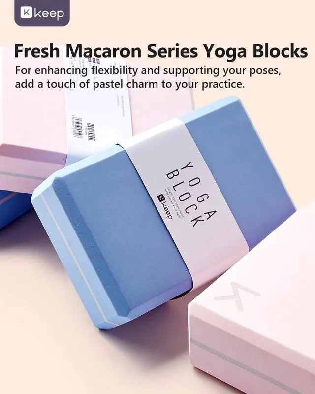 Alt view image 7 of 7 - Yoga Block, High Density EVA Foam Blocks for Yoga, Pilates, Meditation, Aid Balance, Support and Deepen Poses - Non-Slip Lightweight Durable(2-Pack-Light blue)