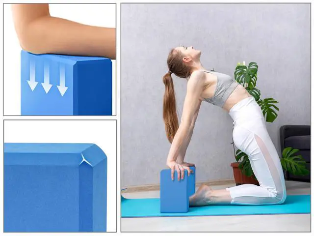 Alt view image 3 of 7 - Yoga Blocks 2pcs Gym Bricks, Comfortable Fitness Yoga Bricks, Anti-Slip, Pilates Practice (Blue)