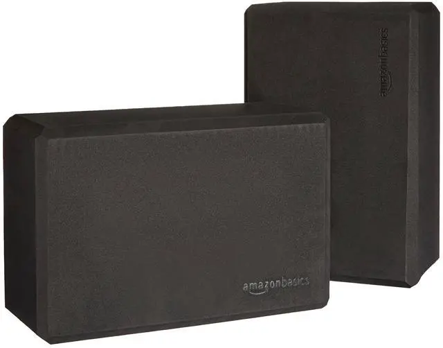Main image of Non-Slip Yoga Blocks, Set of 2, Deepen Poses, 4" x 9" x 6", Black