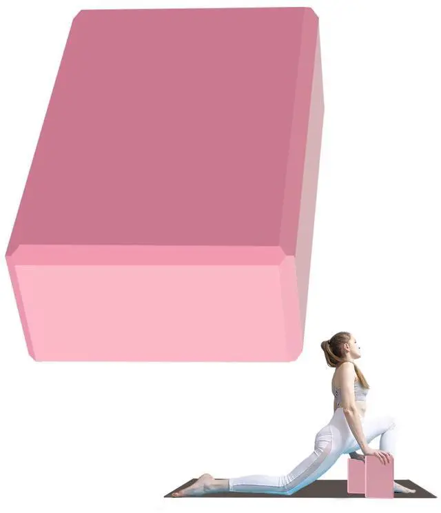 Main image of Yoga Block - Unsupported Latex Eva foam - Soft non slip surface with bevel for yoga, pilates, meditation - Yoga accessories for stability, balance and deep stretching (Pink)