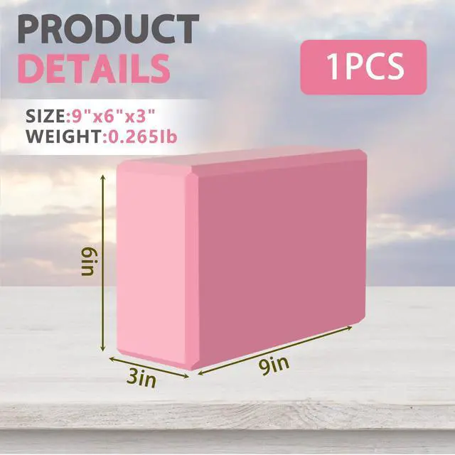 Alt view image 2 of 7 - Yoga Block - Unsupported Latex Eva foam - Soft non slip surface with bevel for yoga, pilates, meditation - Yoga accessories for stability, balance and deep stretching (Pink)