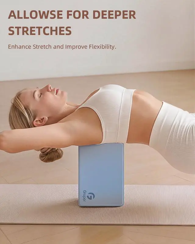 Alt view image 7 of 7 - Yoga Blocks 2 Pack, 9"x6"x3" Exercise Blocks High-Density EVA Foam Blocks with Soft Non-Slip Surface, Lightweight Yoga Props for Yoga Pilates Meditation & Stretching