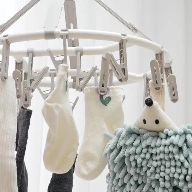 Alt view image 3 of 6 - Clothes Drying Racks Foldable Clip Hangers with 20 Drying Clips