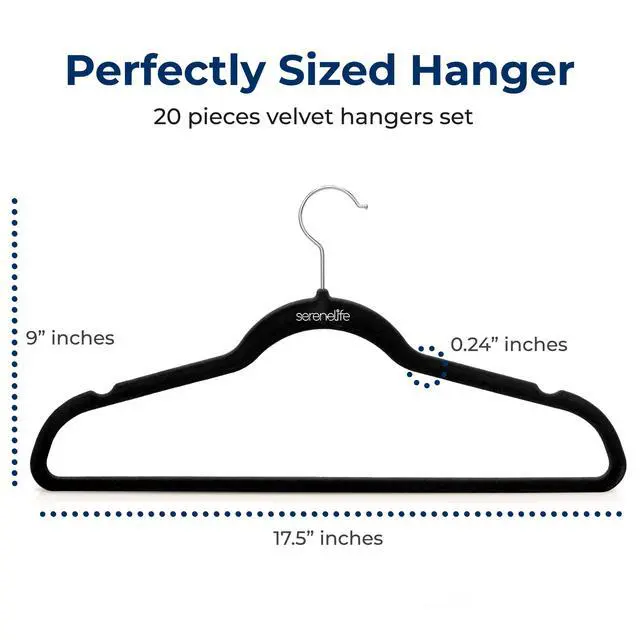 Alt view image 2 of 7 - Velvet Hangers 20 Pack, Slim & Space Saving for Closets