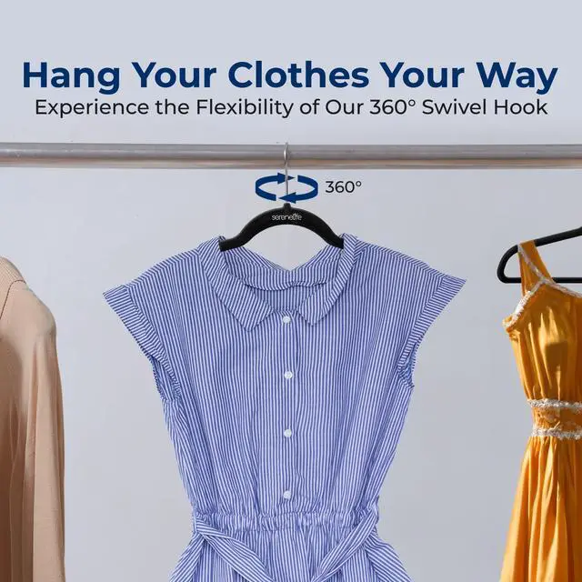 Alt view image 6 of 7 - Velvet Hangers 20 Pack, Slim & Space Saving for Closets
