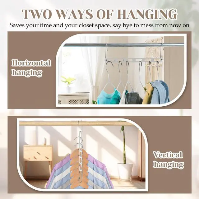Alt view image 4 of 7 - 16pcs Space Saving Hangers for Clothes Metal Hangers Closet Space Saver Hanger Metal Hanger Organizer Rack Closet Organizers and Storage Dorm Room Essentials