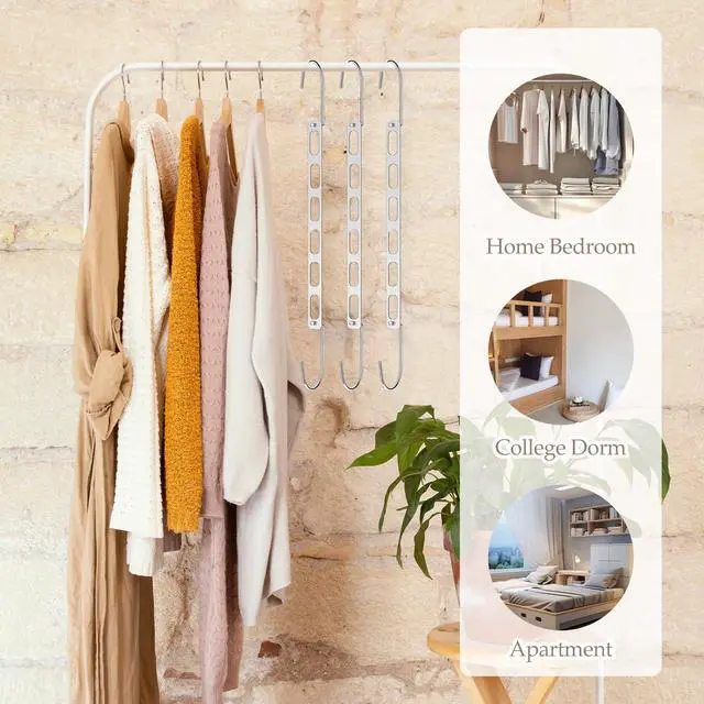 Alt view image 5 of 7 - 16pcs Space Saving Hangers for Clothes Metal Hangers Closet Space Saver Hanger Metal Hanger Organizer Rack Closet Organizers and Storage Dorm Room Essentials