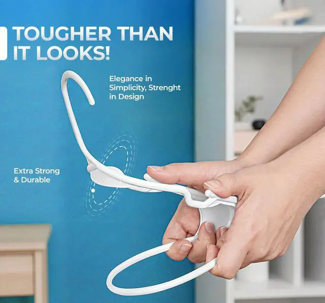 Alt view image 5 of 7 - Beddora Plastic Hangers 50 Pack, White Clothes Hangers for Closet Organization and Storage Space-Saving Design, Kids & Adult Coat Hanger for Suits, Shirt & Percheros Ganchos para Colgar Ropa Hangars