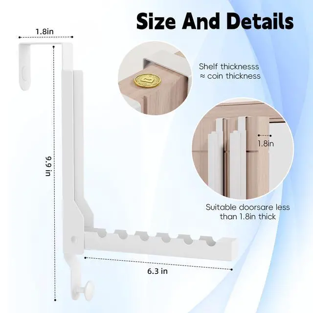 Alt view image 4 of 7 - 2 Pack Over The Door Hanger Folding Clothes Drying Rack, Folding Hanging Coat Rack for Indoor Laundry Room Compact Small Space Foldable Portable Clothing Hanger Hook Collapsible (Wihte-2(Upgraded))