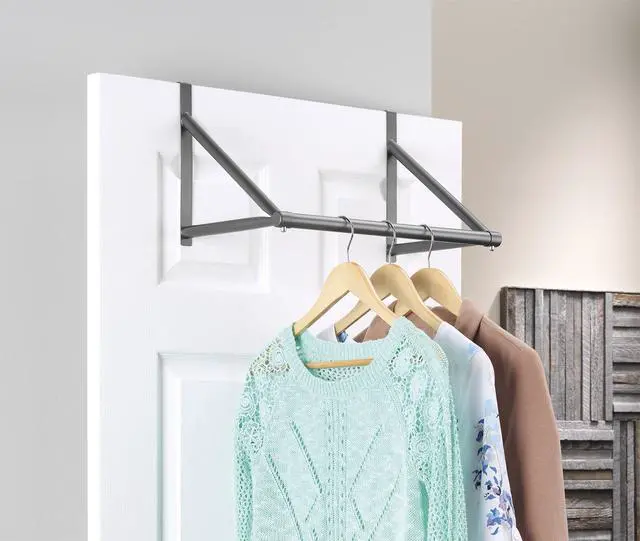Alt view image 2 of 4 - Over The Door Hanger, Over The Door Clothes Hanging Rack, Black