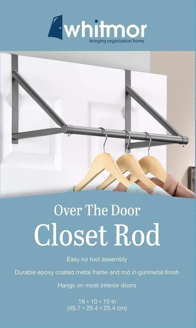 Alt view image 4 of 4 - Over The Door Hanger, Over The Door Clothes Hanging Rack, Black