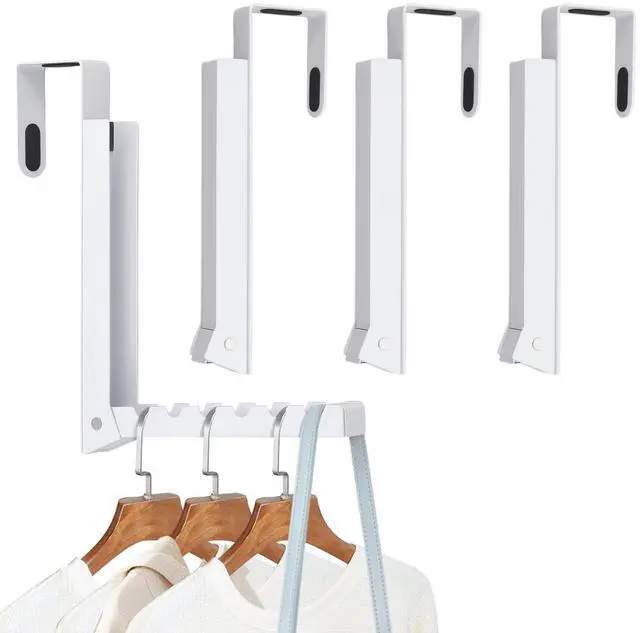 Main image of 4PCS Over The Door Hanger Folding Over The Door Clothes Drying Rack Folding Hanging Coat Rack Foldable Portable Clothing Hanger Hooks for Laundry Bathroom Bedroom Dorm Travel