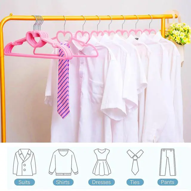 Alt view image 2 of 6 - Velvet Hangers 20 Pack, 16" Non Slip Adult Hangers, Slim Clothes Hanger with 360 Degree Swivel Hook - Durable & Cute for Coats, Shirts, Dress (Pink)