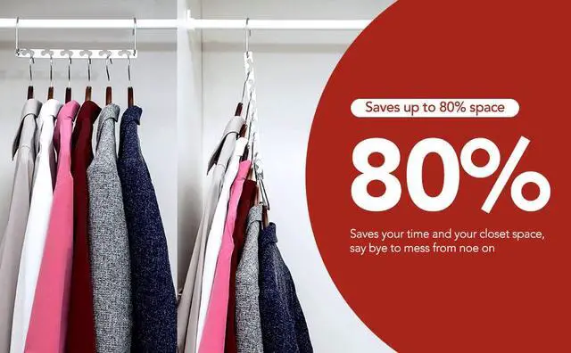Alt view image 7 of 7 - Space Saving Hangers, Shirt Hanger, Metal Hangers for Clothes, Space Saver for Hanging Clothes, Sturdy Metal Wardrobe Organizer, Pack of 10