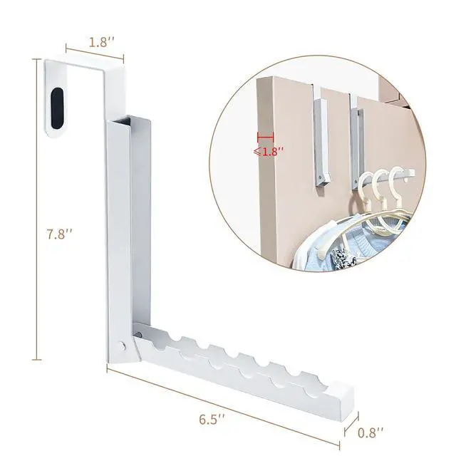 Alt view image 3 of 6 - Over The Door Hanger Hooks for Clothes, Over The Door Coat Hook Portable Clothes Drying Rack for Laundry Foldable Rack Space Saving - 1 Pack
