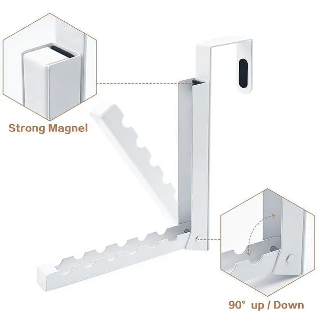 Alt view image 2 of 6 - Over The Door Hanger Hooks for Clothes, Over The Door Coat Hook Portable Clothes Drying Rack for Laundry Foldable Rack Space Saving - 1 Pack