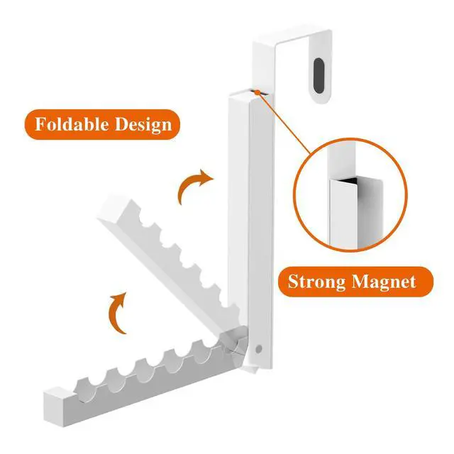 Alt view image 2 of 6 - Folding Clothes Drying Rack for Indoor Laundry Room,2 Pack Over The Door Hanger with 6 Groves,Foldable Portable Clothing Hanger Hook Collapsible