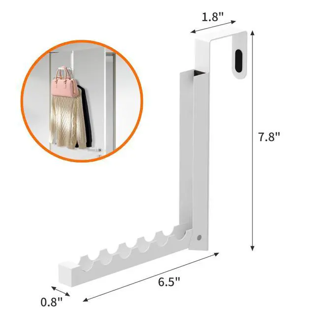 Alt view image 4 of 6 - Folding Clothes Drying Rack for Indoor Laundry Room,2 Pack Over The Door Hanger with 6 Groves,Foldable Portable Clothing Hanger Hook Collapsible
