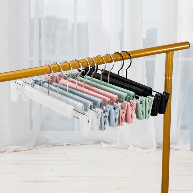 Alt view image 7 of 7 - Pants Hangers with Clips, Skirt Hangers, 10 Pack, Pink