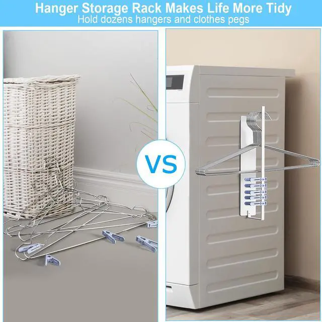Alt view image 5 of 7 - Hanger Organizer Magnetic Hanger Holder for Washing Machine Laundry Room Organization,Clothes Hangers Stacker Coat Hanger Stacker Stand Rack for Adult Kids Velvet Pants Hangers Storage
