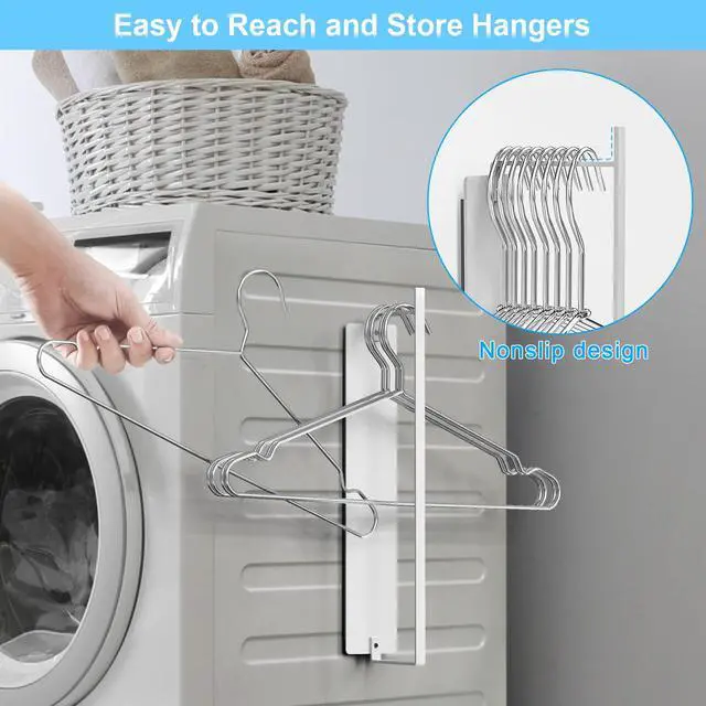Alt view image 6 of 7 - Hanger Organizer Magnetic Hanger Holder for Washing Machine Laundry Room Organization,Clothes Hangers Stacker Coat Hanger Stacker Stand Rack for Adult Kids Velvet Pants Hangers Storage