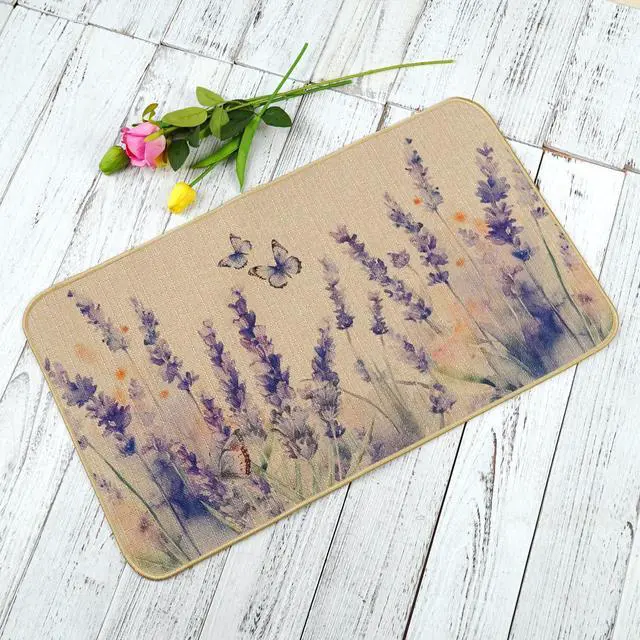 Alt view image 3 of 6 - Spring Kitchen Mats Set of 2 Floral Kitchen Rugs Non Slip Rubber Backing Floor Mat for Sink Farmhouse Flower Kitchen Runner Rug Kitchen Decor 17x47 and17x29