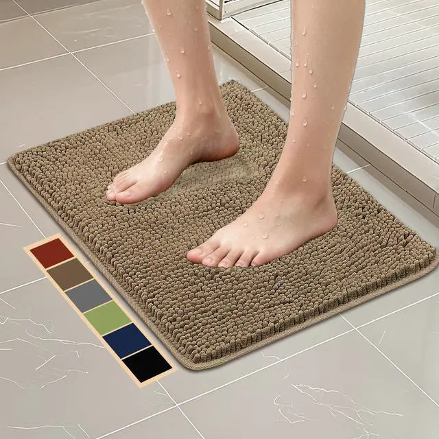 Main image of Bathroom Rugs 24x17, Bath Mats for Bathroom Non Slip with Rubber Backing,High Absorbent Microfiber Bath Rugs Quick Drying, Machine Washable, Durable Decor
