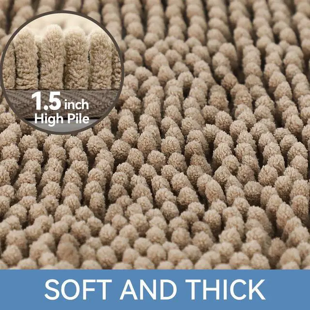 Alt view image 3 of 7 - Bathroom Rugs 24x17, Bath Mats for Bathroom Non Slip with Rubber Backing,High Absorbent Microfiber Bath Rugs Quick Drying, Machine Washable, Durable Decor